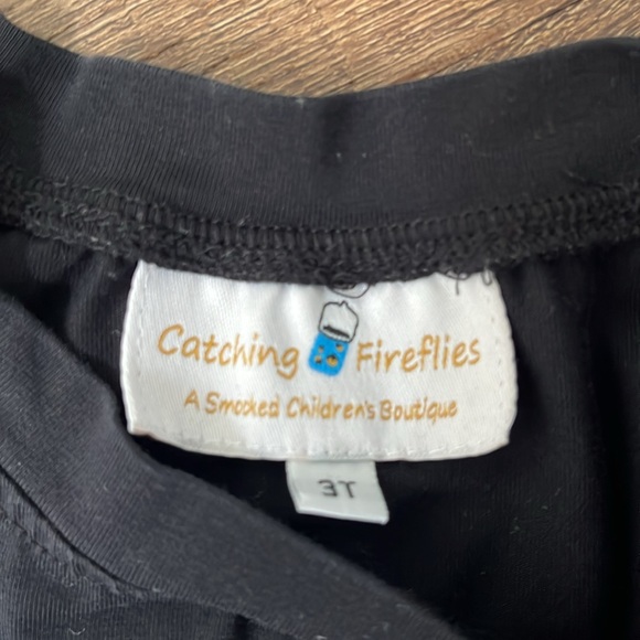 3T Smocked Catching Fireflies Black and White Mickey Disney Shirt - Picture 3 of 4